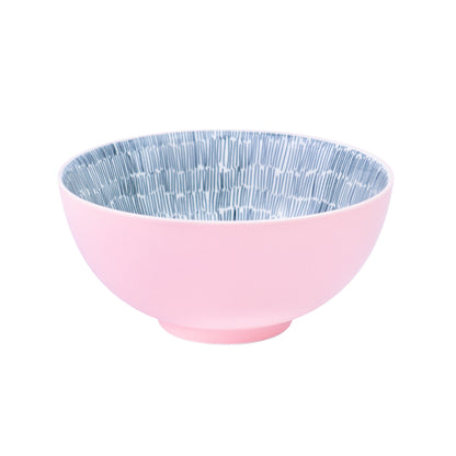 Conjunto de Pequeno-Almoço 6 Peças com Padrão Radial - Rosa (2 Pessoas)