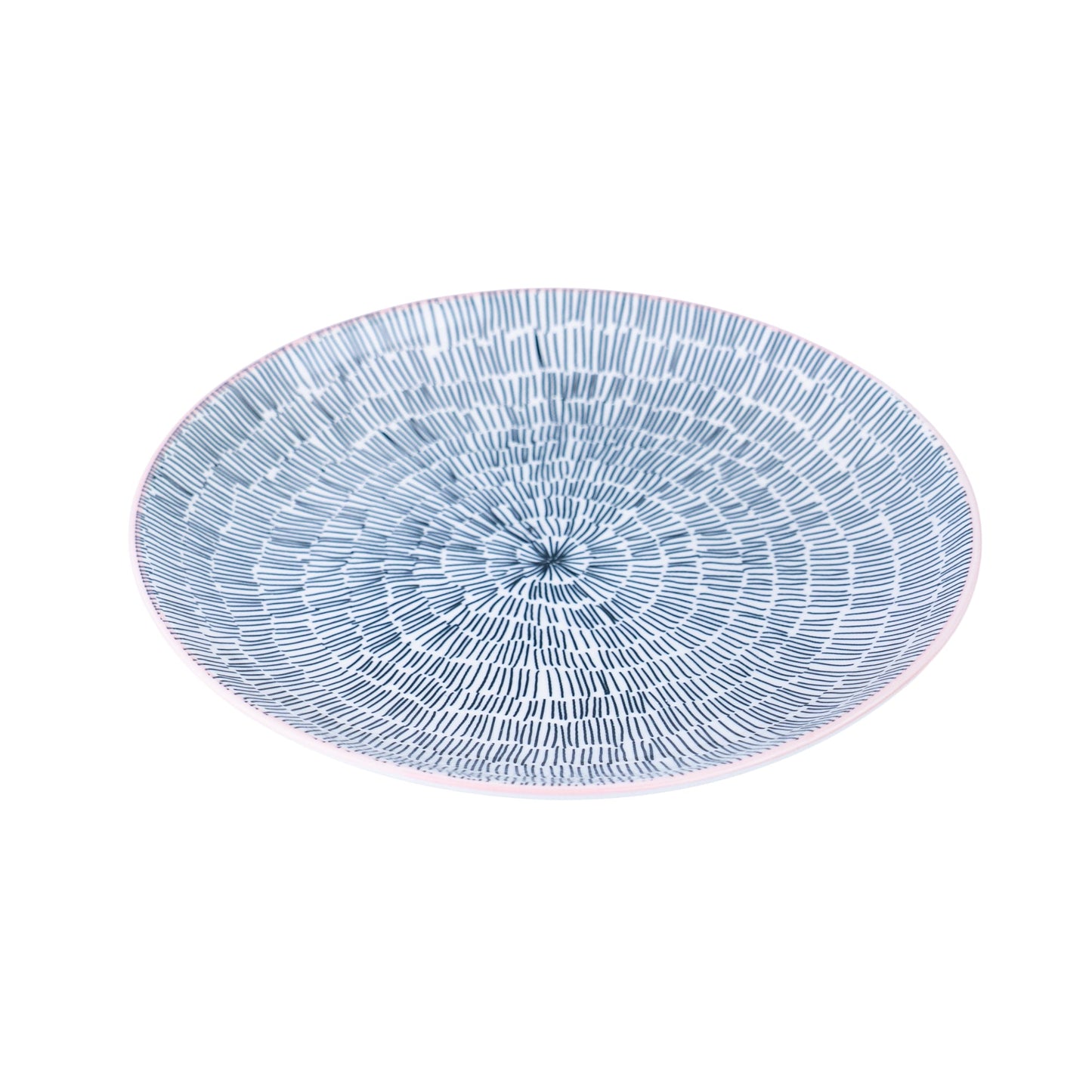 Conjunto de Pequeno-Almoço 6 Peças com Padrão Radial - Rosa (2 Pessoas)