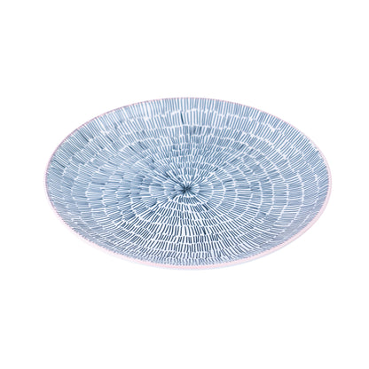 Conjunto de Pequeno-Almoço 6 Peças com Padrão Radial - Rosa (2 Pessoas)