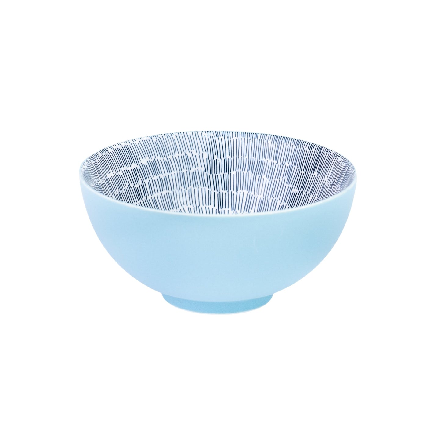 Conjunto de Pequeno-Almoço 6 Peças com Padrão de Linhas - Azul (2 Pessoas)