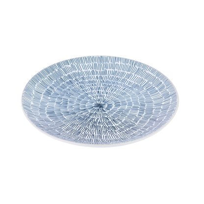 Conjunto de Pequeno-Almoço 6 Peças com Padrão Radial - Branco (2 Pessoas)