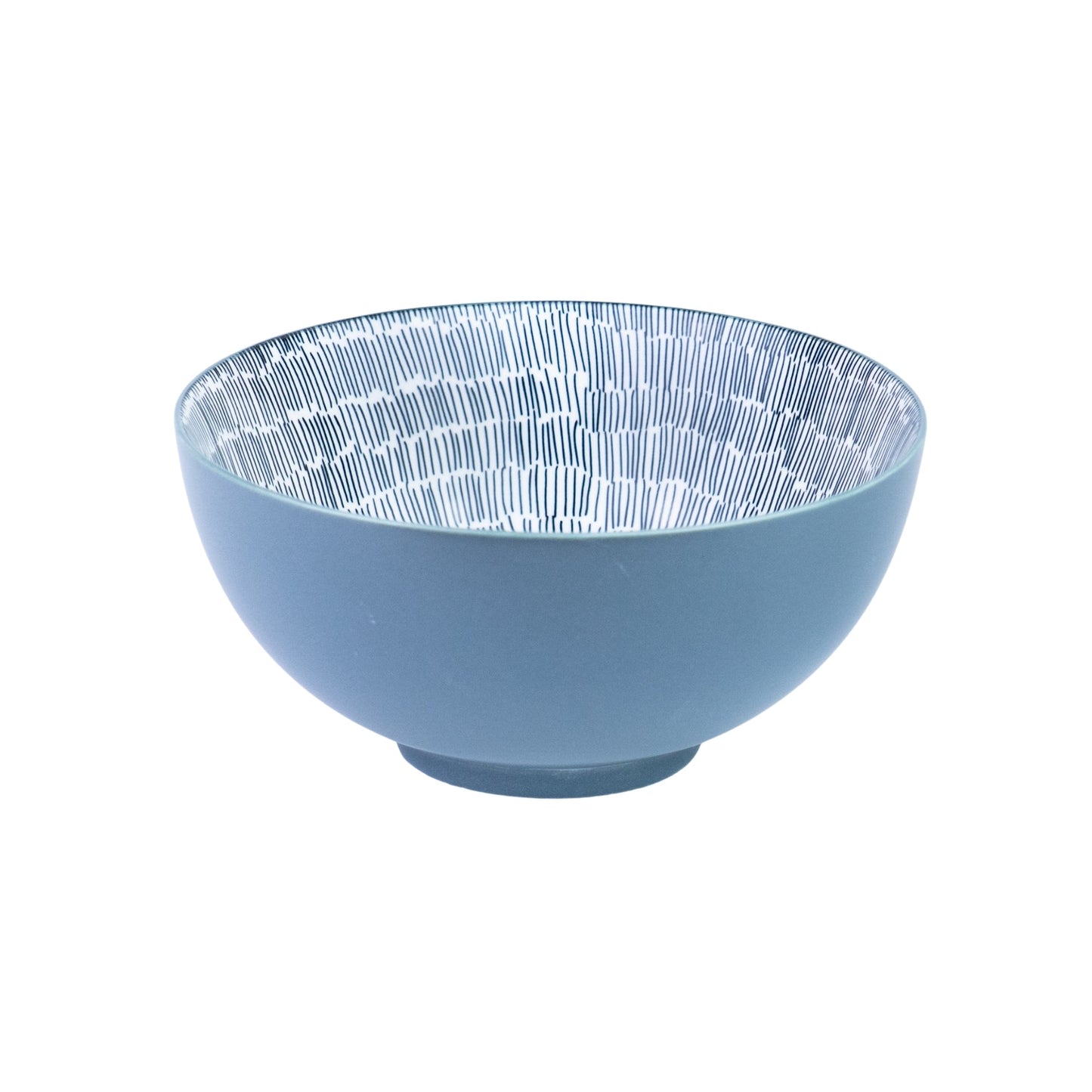 Conjunto de Pequeno-Almoço 6 Peças com Padrão Radial - Azul Acinzentado (2 Pessoas)