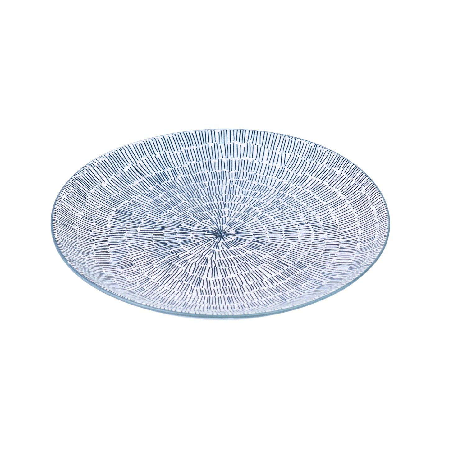 Conjunto de Pequeno-Almoço 6 Peças com Padrão Radial - Azul Acinzentado (2 Pessoas)