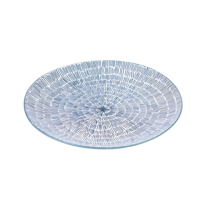 Conjunto de Pequeno-Almoço 6 Peças com Padrão Radial - Azul Acinzentado (2 Pessoas)