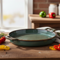 Prato de Cerâmica para Grelhados com Pegas - Verde Jade (24,5x20cm)