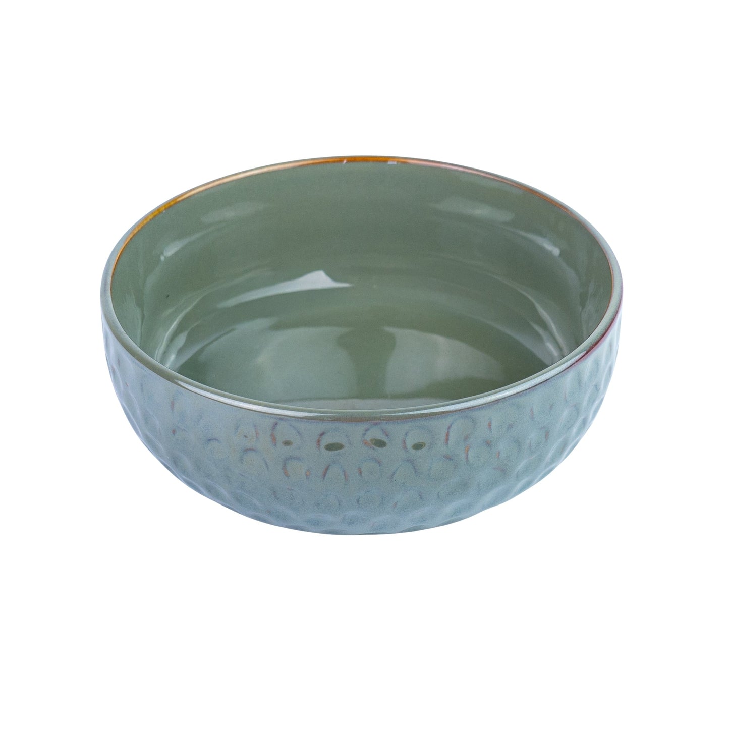 Tigela de Cerâmica com Textura Martelada - Verde Jade (20cm)