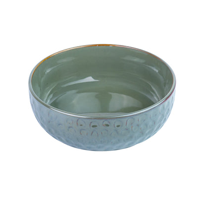 Tigela de Cerâmica com Textura Martelada - Verde Jade (20cm)