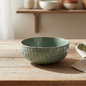 Tigela de Cerâmica com Textura Martelada - Verde Jade (20cm)