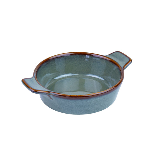 Tigela Redonda de Cerâmica com Asas em Verde Jade 14x11x3,8cm