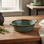 Tigela Redonda de Cerâmica com Asas em Verde Jade 14x11x3,8cm