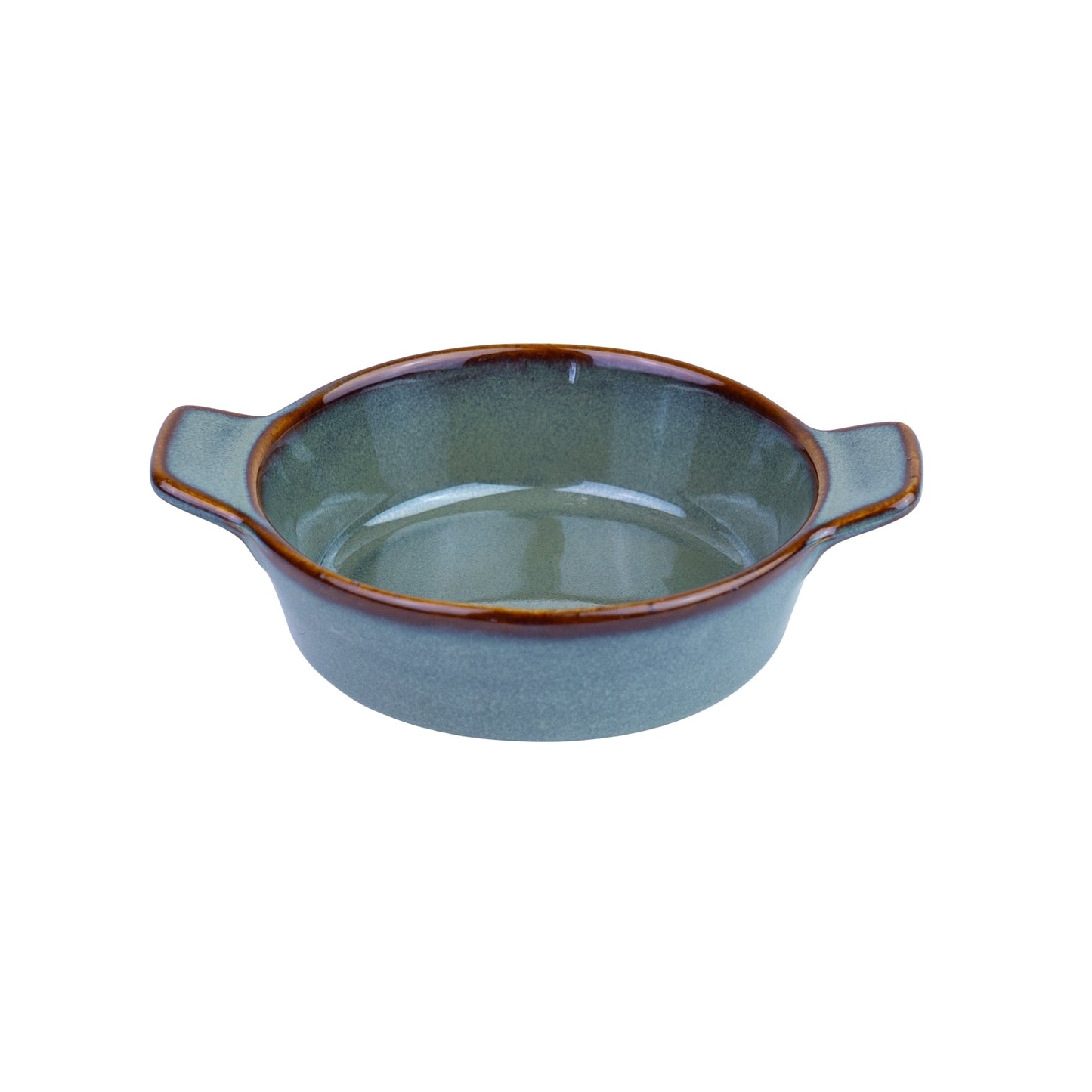 Tigela Redonda de Cerâmica com Asas em Verde Jade 14x11x3,8cm