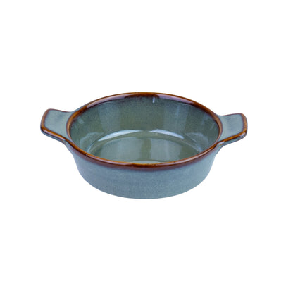 Tigela Redonda de Cerâmica com Asas em Verde Jade 14x11x3,8cm