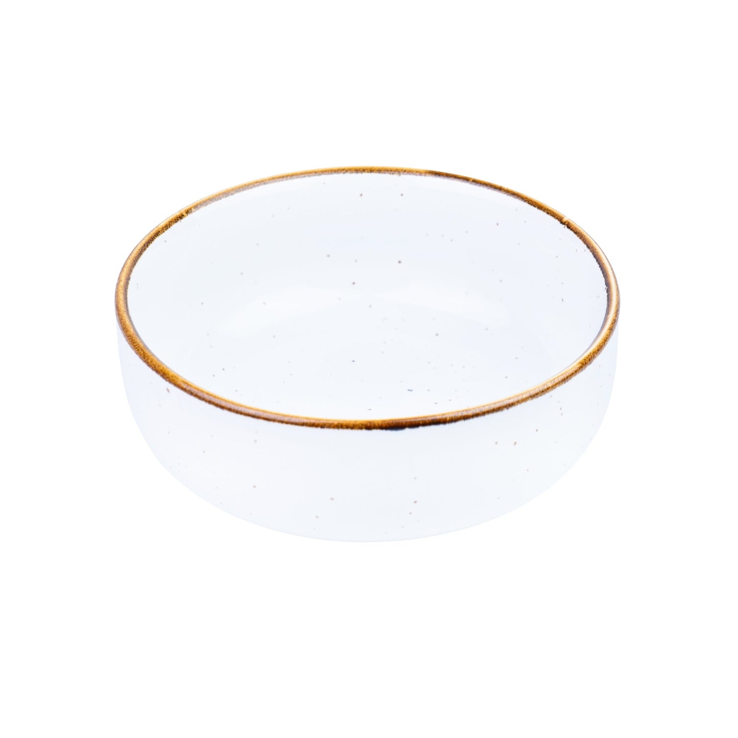 Tigela Média Redonda de Cerâmica Branca com Borda Dourada 16x16x6cm