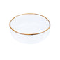 Tigela Média Redonda de Cerâmica Branca com Borda Dourada 16x16x6cm