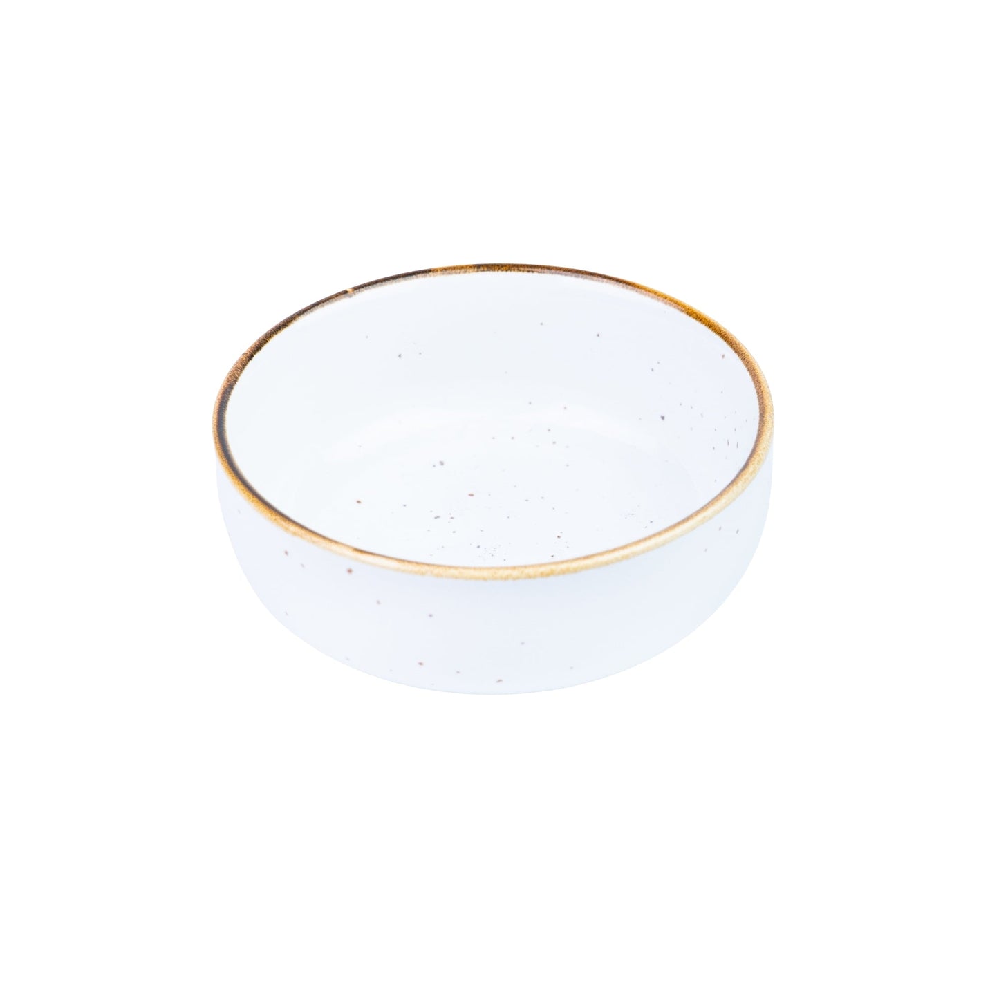 Tigela Pequena Redonda de Cerâmica Branca com Borda Dourada 11x11x4,5cm