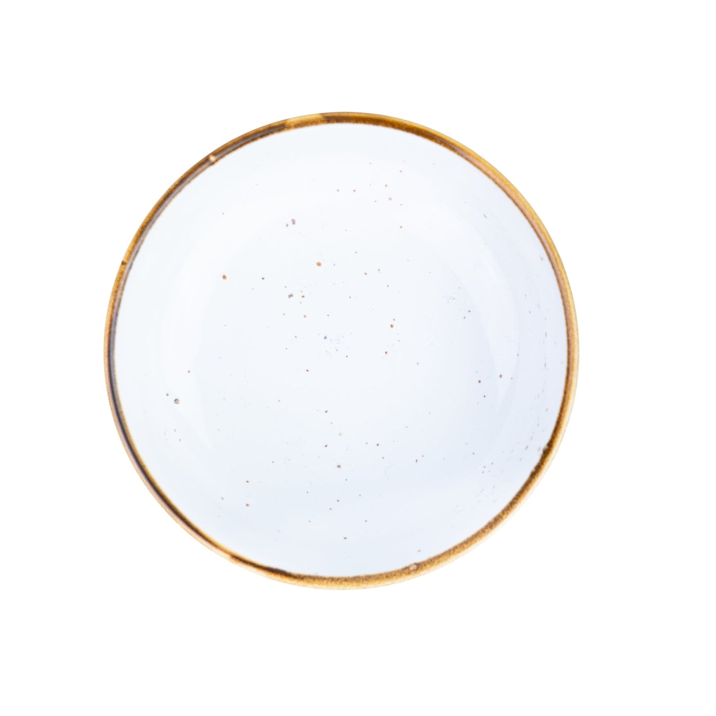 Tigela Pequena Redonda de Cerâmica Branca com Borda Dourada 11x11x4,5cm