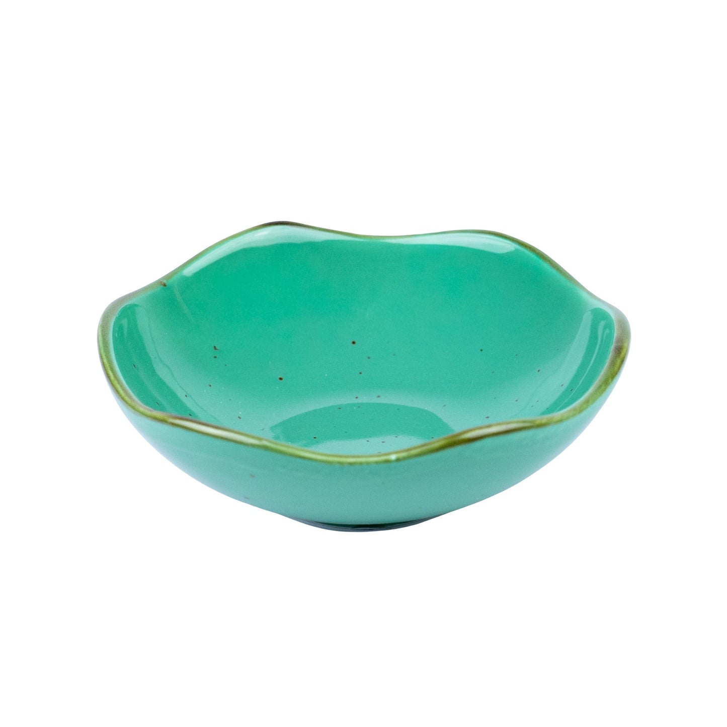 Tigela Ondulada em Cerâmica - Verde Turquesa 12x4cm