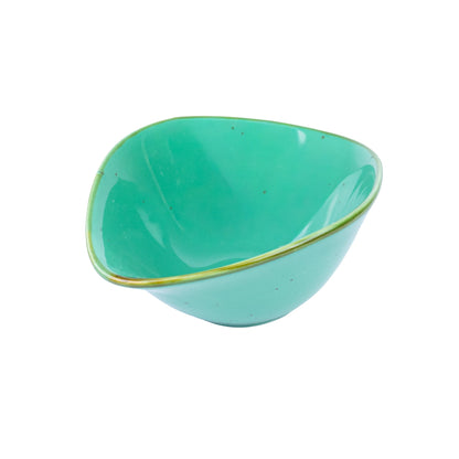 Tigela Triangular em Cerâmica - Verde Turquesa 13.9x11.8x5.8cm