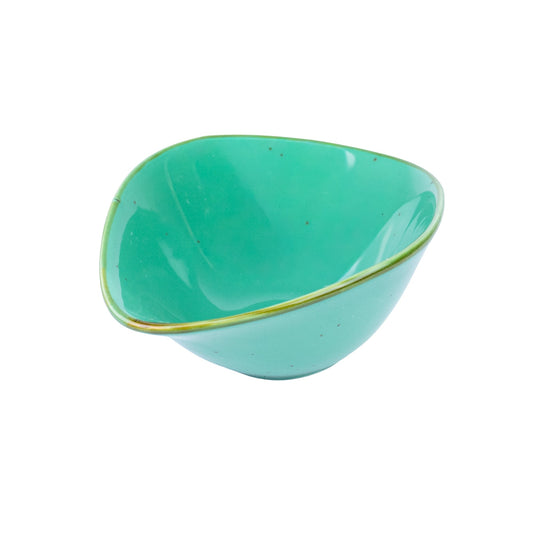 Tigela Triangular em Cerâmica - Verde Turquesa 13.9x11.8x5.8cm