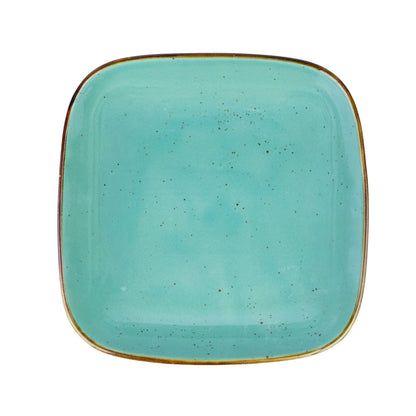 Tigela Quadrada Funda em Cerâmica - Verde Turquesa 18.5x18.5x4.5cm