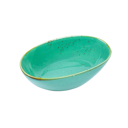 Tigela Oval em Cerâmica - Verde Turquesa 14.1x8.5x4.4cm