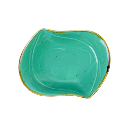 Tigela Orgânica em Cerâmica - Verde Turquesa 12.5x9.6x4cm