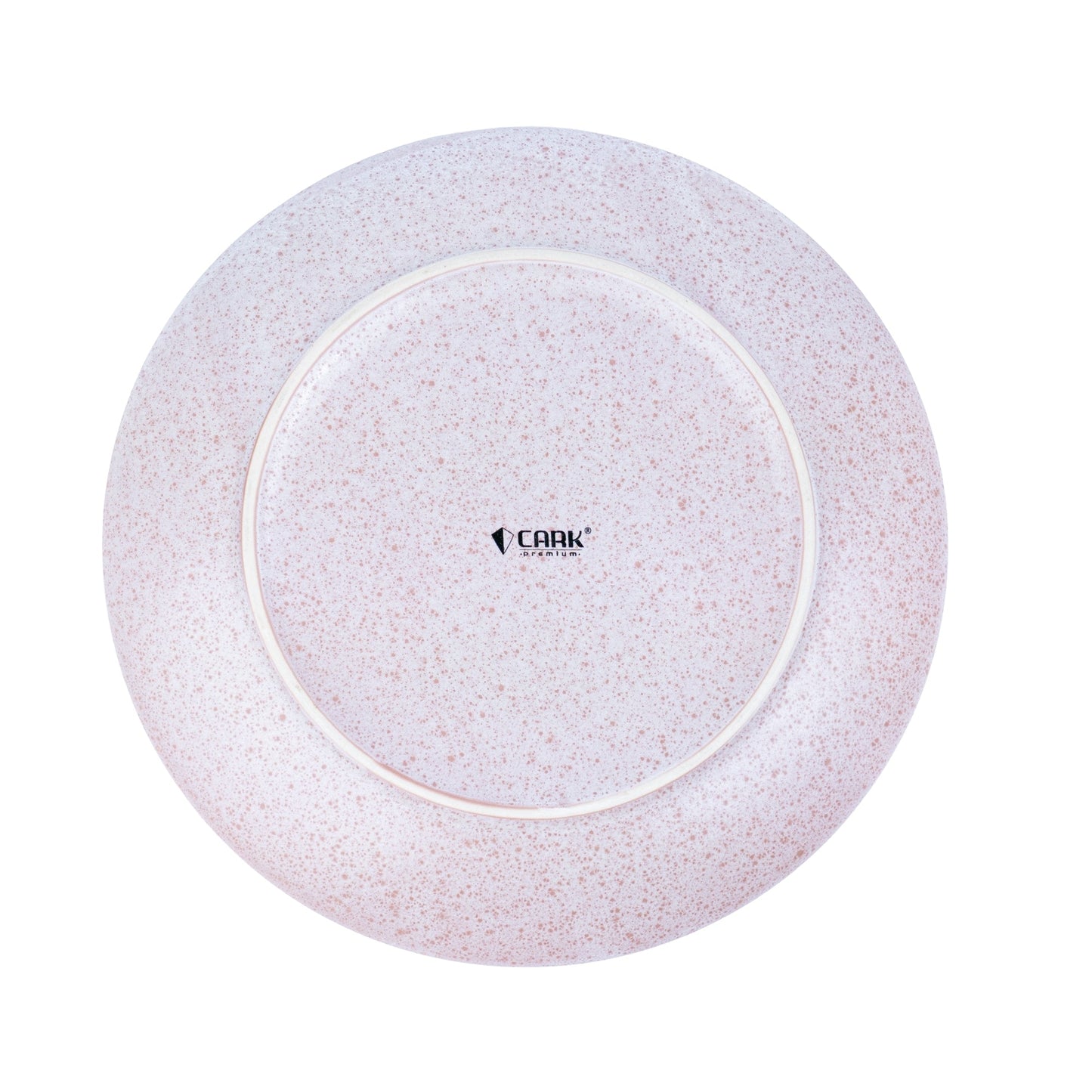 Prato Redondo em Cerâmica - Rosa com Riscas Radiais Pretas 21.5cm