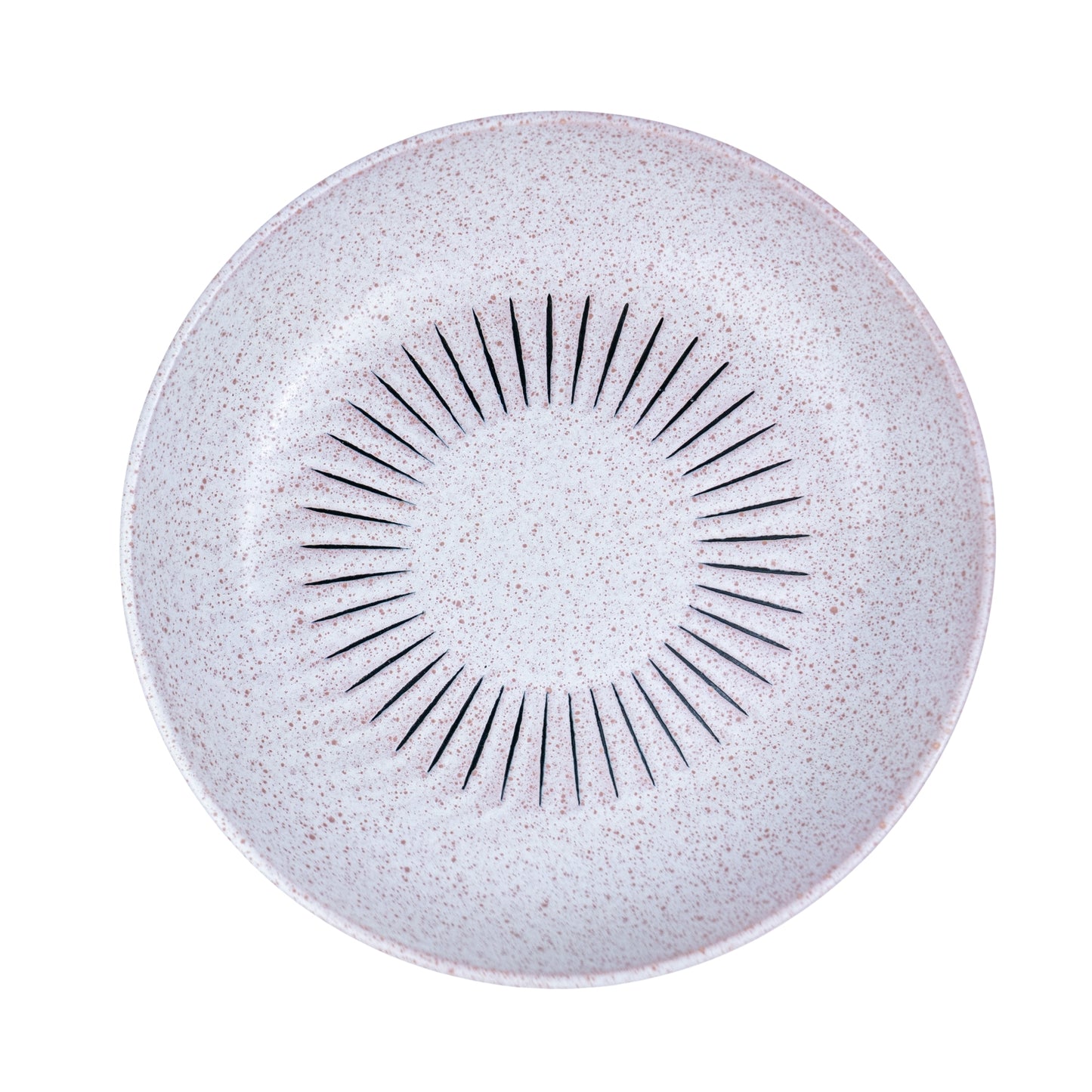 Prato Fundo de Cerâmica Rosa com Linhas - 22cm