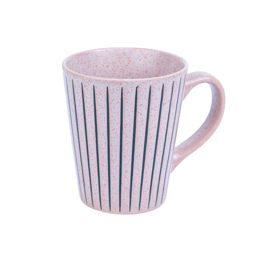 Caneca de Cerâmica Rosa com Linhas - 380cc