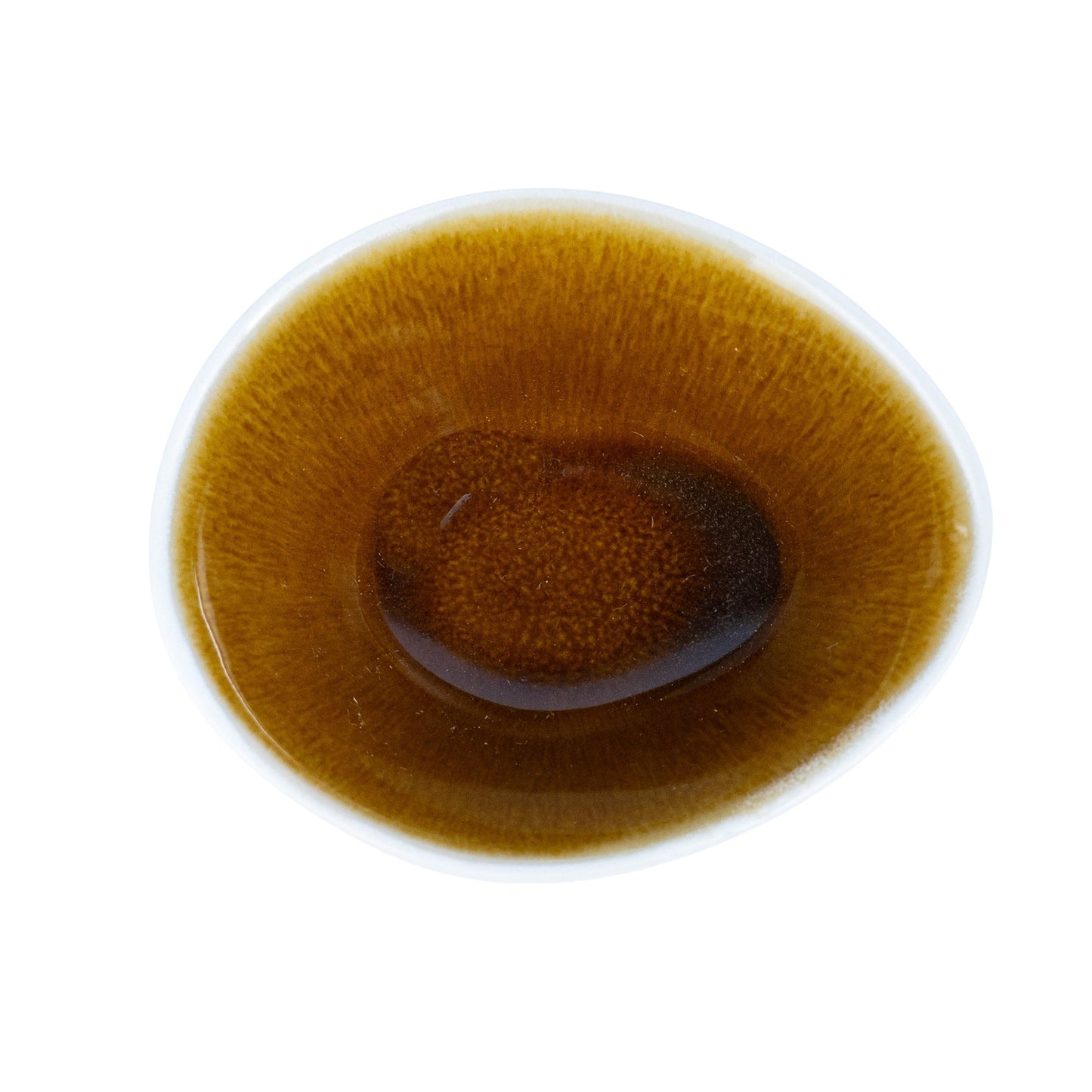 Tigela Redonda em Cerâmica - Bicolor Interior Mostarda/Verde e Exterior Branco 10.2cm