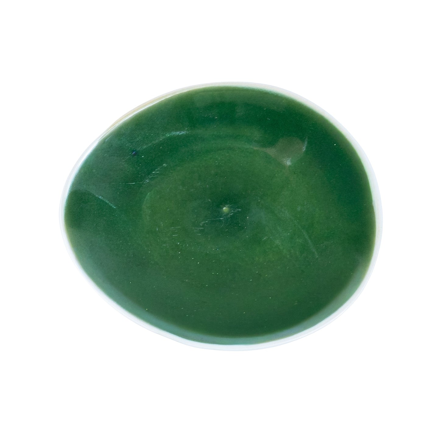 Prato Fundo Redondo em Cerâmica - Bicolor Interior Verde/Mostarda e Exterior Branco 15.2cm