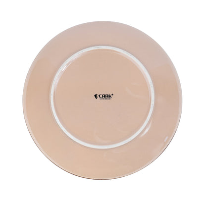 Prato Redondo Médio em Cerâmica - Branco com Detalhes Verdes Radiantes 21cm