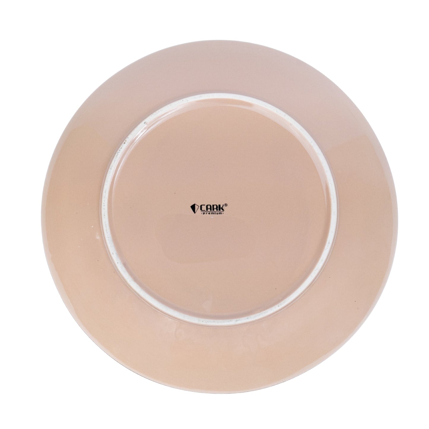 Prato Redondo Grande em Cerâmica - Branco com Detalhes Verdes 25cm