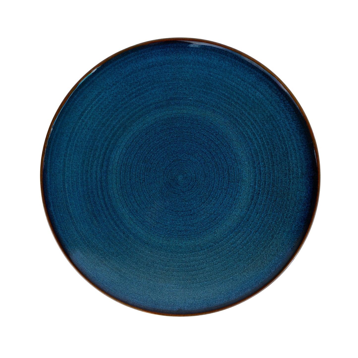 Prato Redondo Médio em Cerâmica - Azul Petróleo 21.5cm