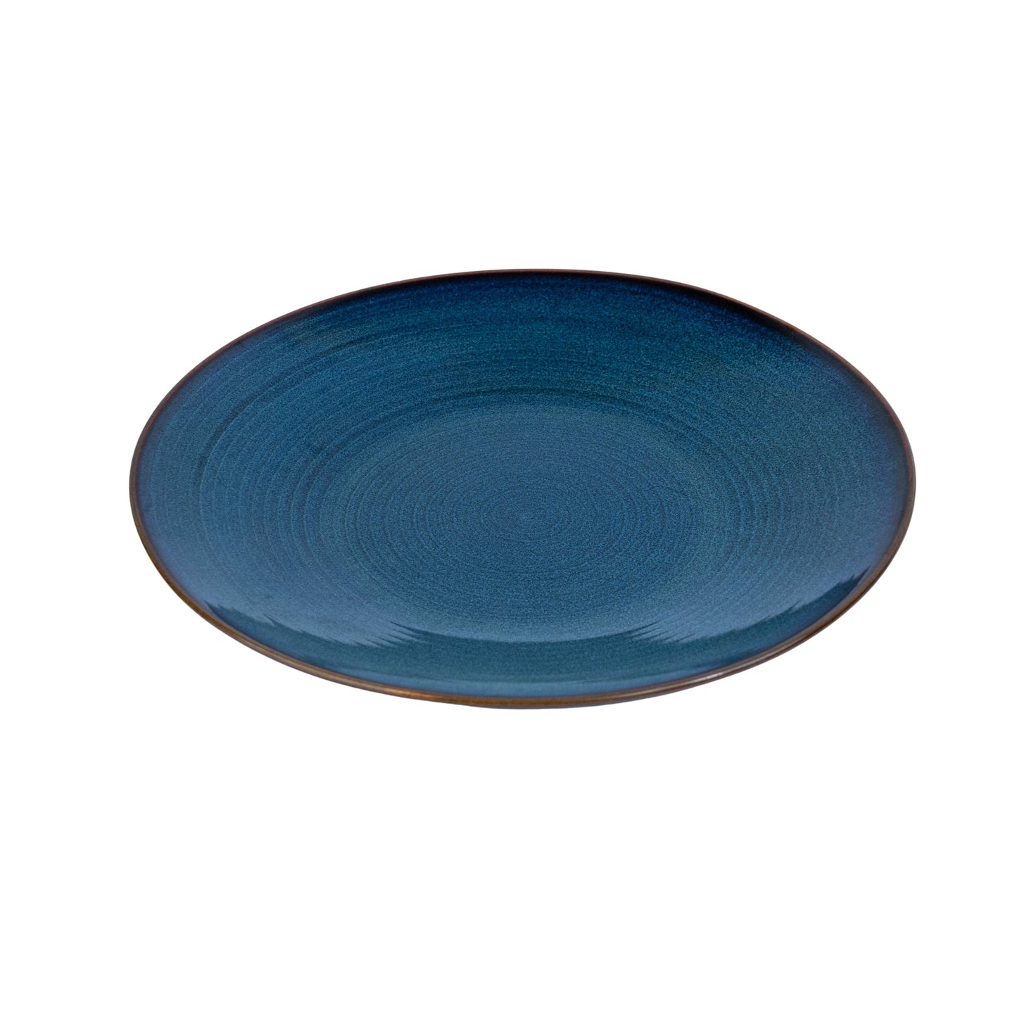 Prato Redondo Médio em Cerâmica - Azul Petróleo 21.5cm