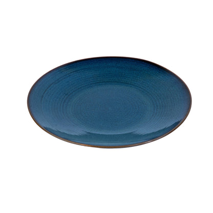 Prato Redondo Médio em Cerâmica - Azul Petróleo 21.5cm