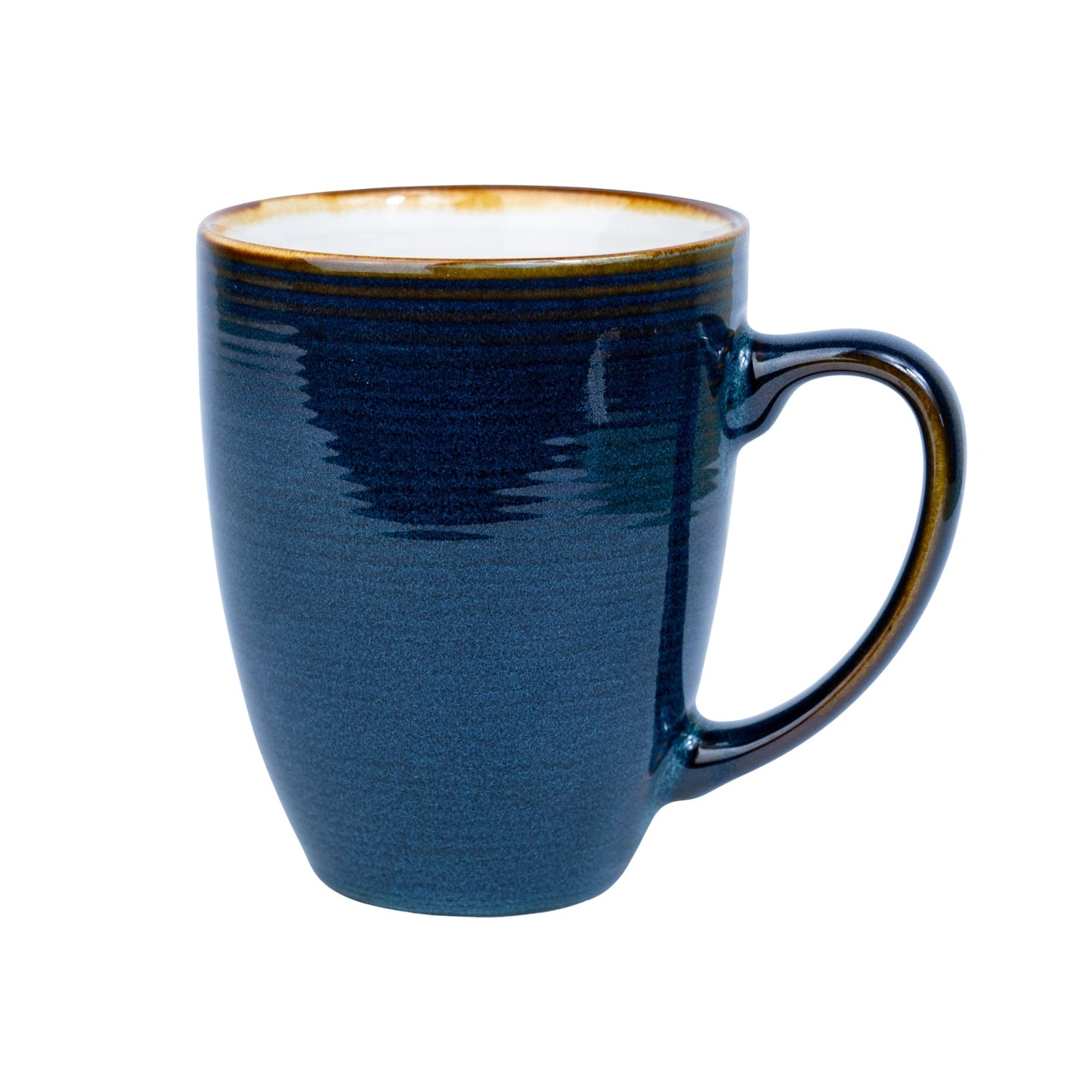 Caneca em Cerâmica - Interior Branco e Exterior Azul Petróleo 380cc