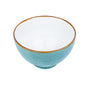 Tigela Redonda em Cerâmica - Interior Branco e Exterior Turquesa 15.5x9cm