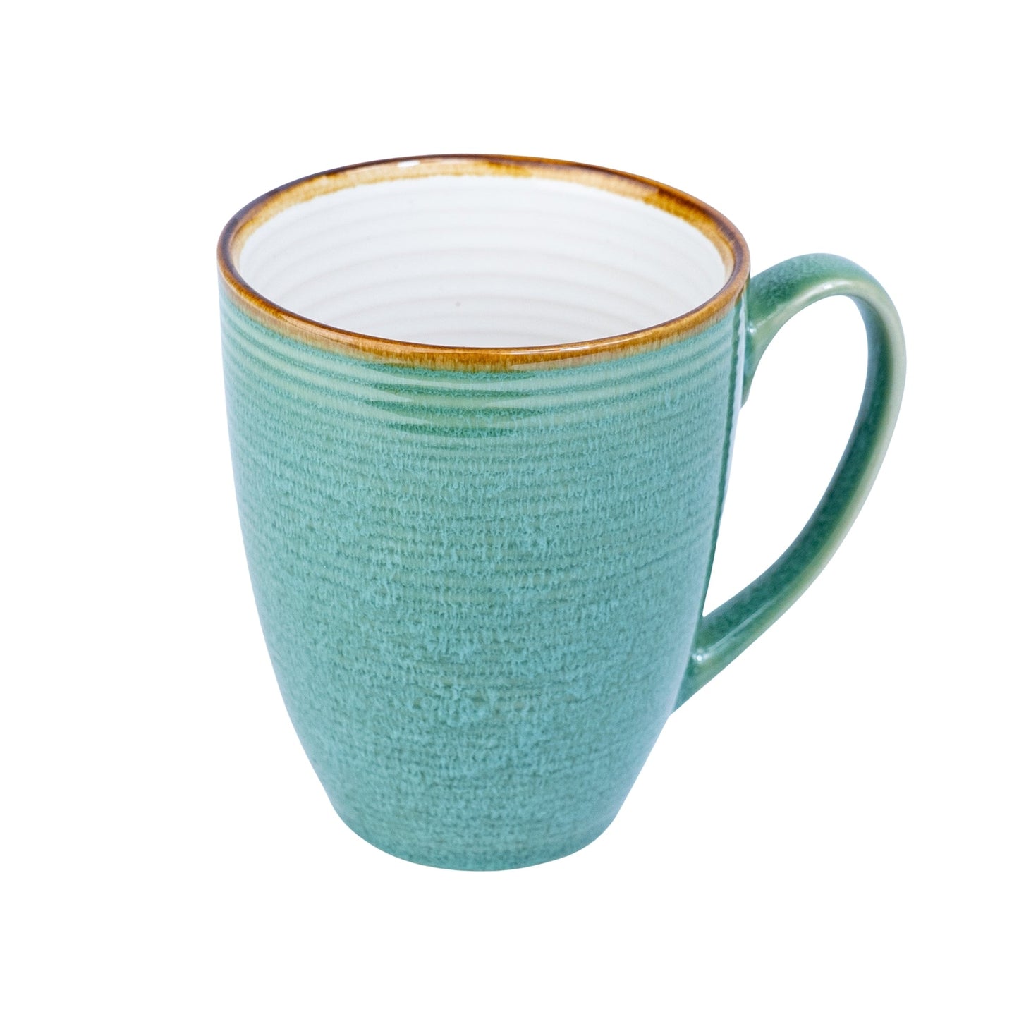 Caneca em Cerâmica - Interior Branco e Exterior Turquesa 380cc