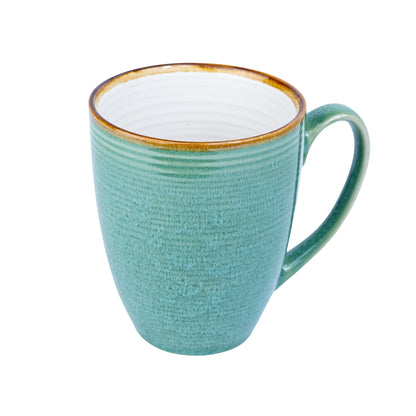 Caneca em Cerâmica - Interior Branco e Exterior Turquesa 380cc