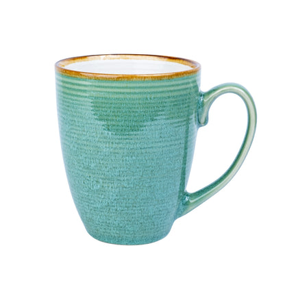 Caneca em Cerâmica - Interior Branco e Exterior Turquesa 380cc