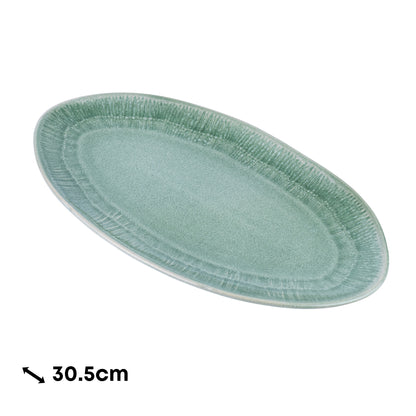 Conjunto de Travessas Ovais de Cerâmica Pastel - 3 Cores (Verde, Pêssego, Lavanda)