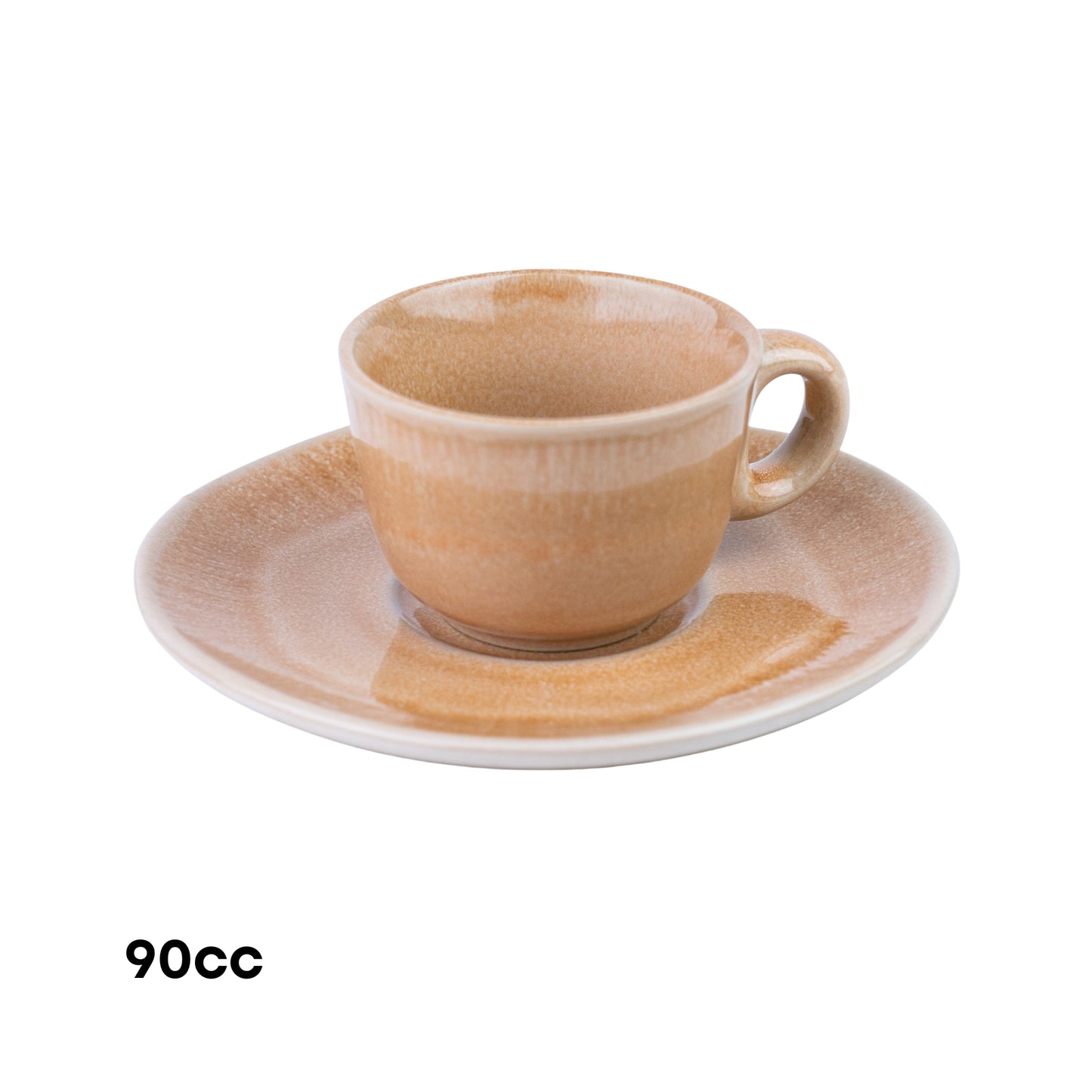 Conjunto de Chávenas de Café com Pires - 3 Cores Pastel (Verde, Pêssego, Lavanda)
