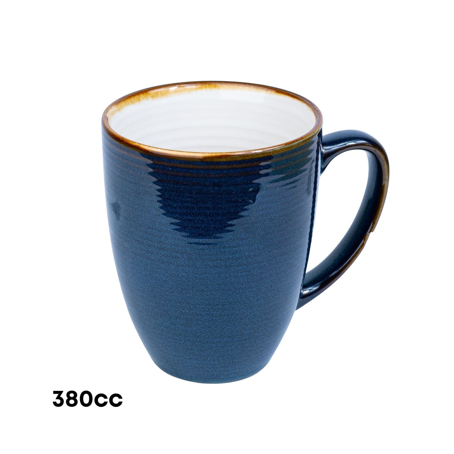 Caneca em Cerâmica - Interior Branco e Exterior Azul Petróleo 380cc