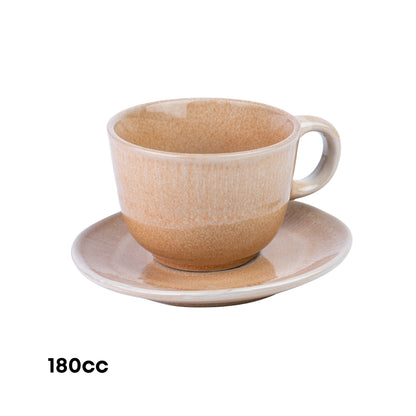 Conjunto de Chávenas de Café com Pires - 3 Cores Pastel (Verde, Pêssego, Lavanda)