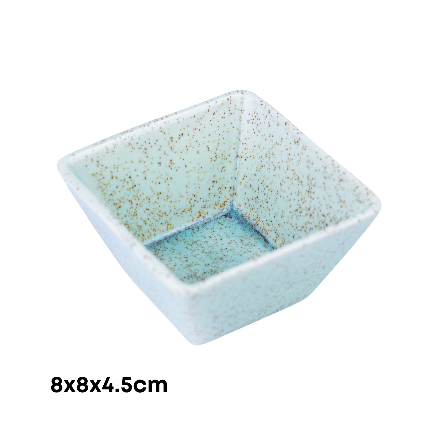 Conjunto de Tigelas Quadradas de Cerâmica Verde-Água - 3 Tamanhos