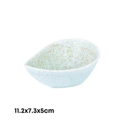 Conjunto de Tigelas em Forma de Folha de Cerâmica Verde-Água - 3 Tamanhos