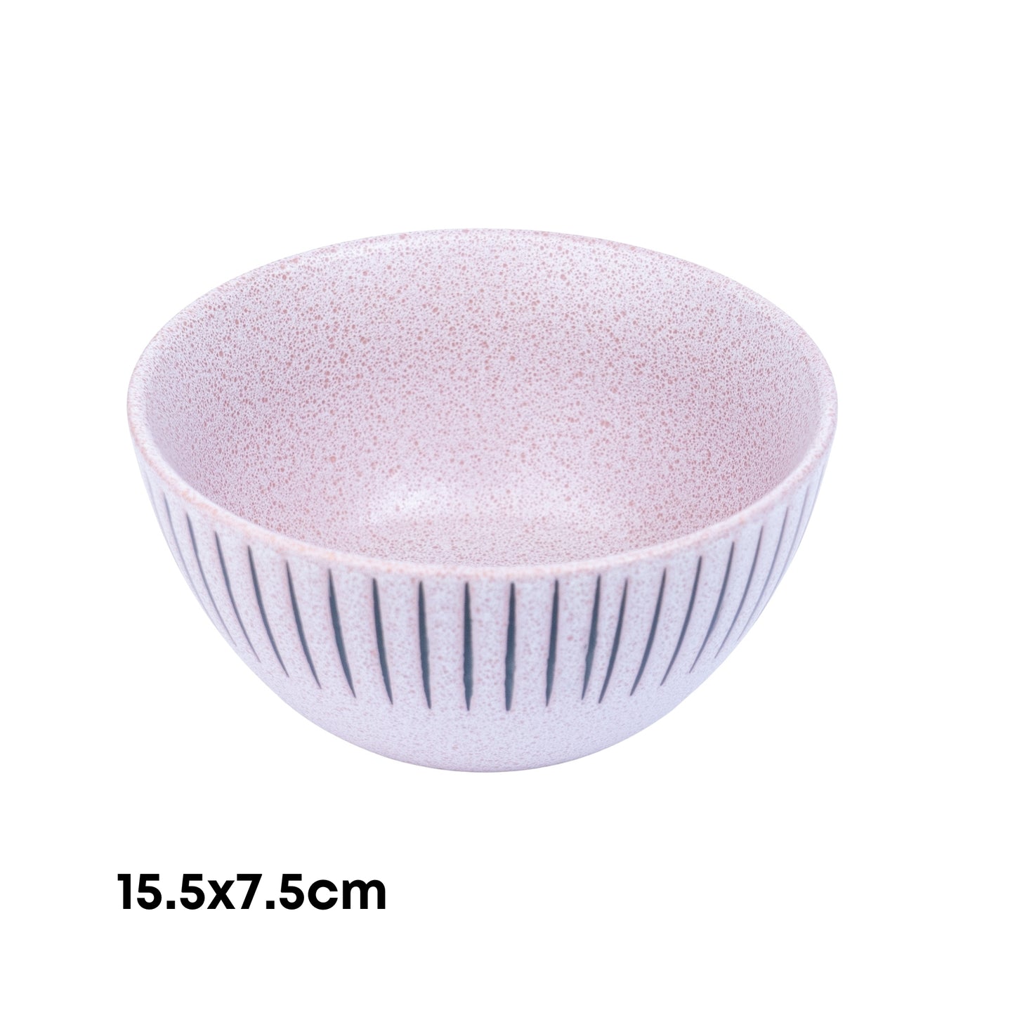 Tigela de Cerâmica Rosa com Linhas - 15.5x7.5cm