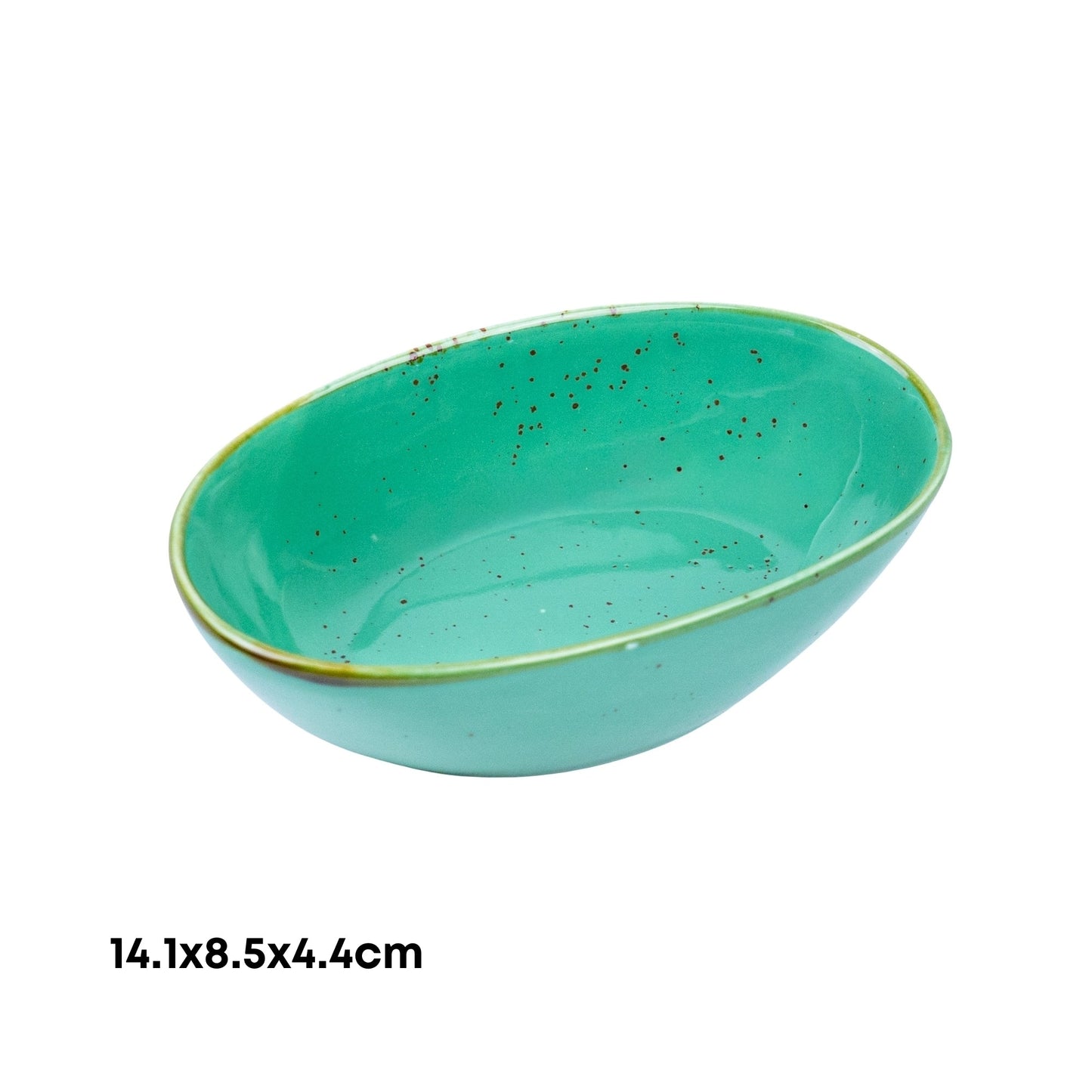 Tigela Oval em Cerâmica - Verde Turquesa 14.1x8.5x4.4cm