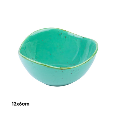 Tigela Quadrada em Cerâmica - Verde Turquesa 12x6cm